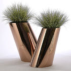 Sideling Cylinder 2pcs Stainless Planter Permukaan Cermin Permukaan Atau Disikat