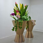 bentuk spindle SS304 pot bunga stainless steel besar untuk perayaan tinggi 140cm