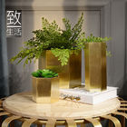 sexangle SS201 meja vas bunga stainless steel untuk dekorasi rumah dan kantor