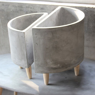 pot beton setengah lingkaran yang serasi cocok untuk disatukan atau ditempatkan di dinding dengan kaki